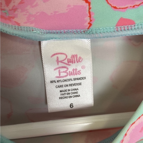 Ruffle Butts Girls Rash Guard Swim Shirt. Size 6 - Picture 2 of 7